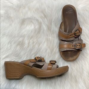 Dansko Sophie Brown Slide Sandals Sz 38/7.5-8